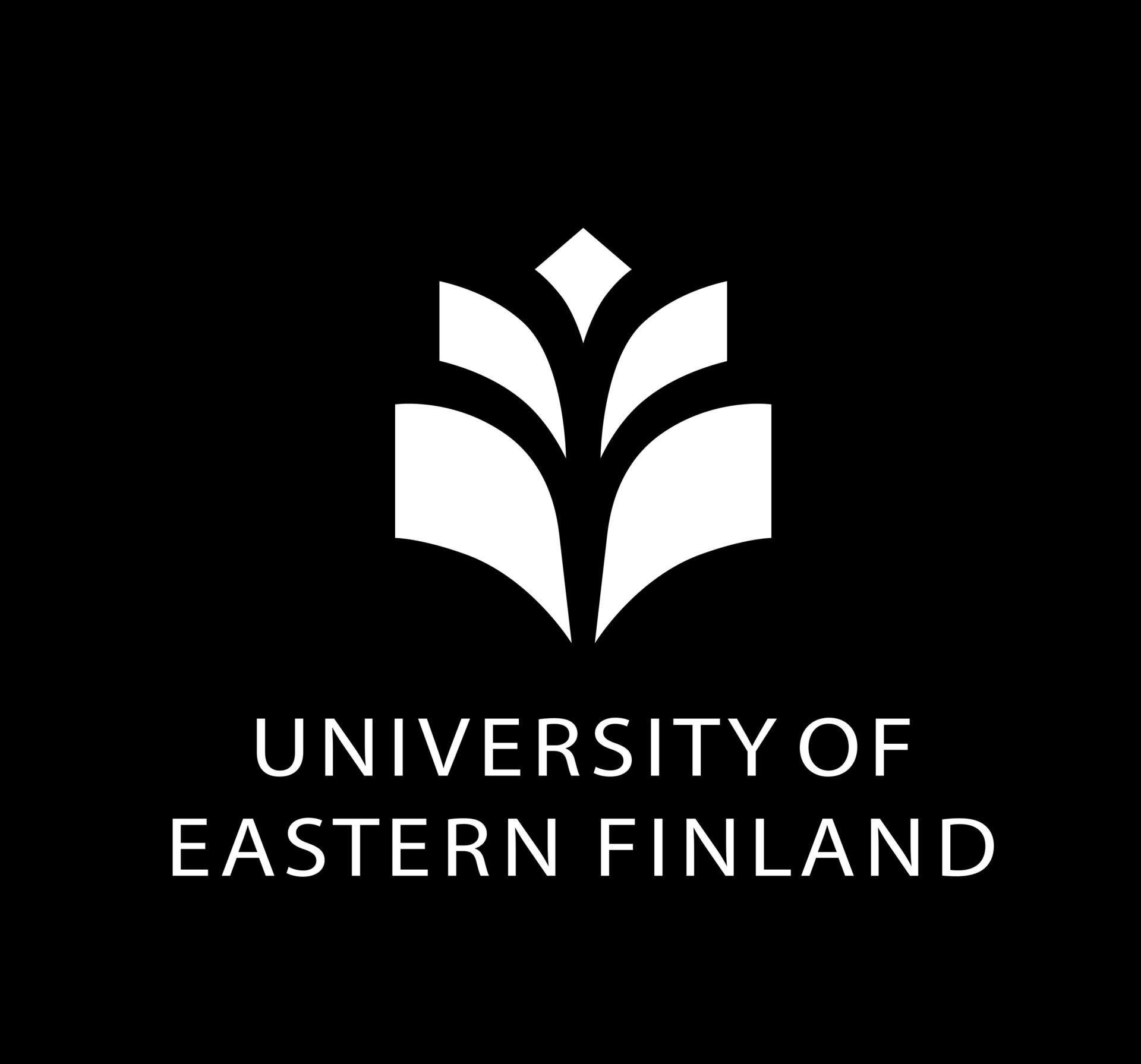 Itä-Suomen yliopiston, musta tausta, käytetään ensisijaisesti
Primary logo of University of Eastern Finland, with black background